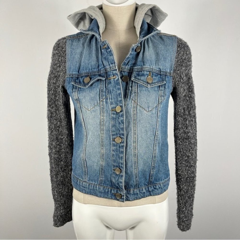 Material girl hooded denim jacket